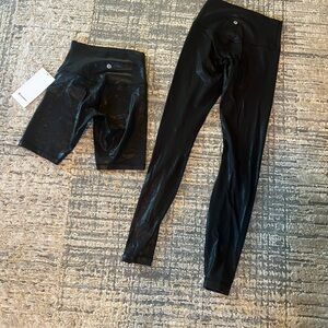 Lululemon Athletica Shimmer Black Leggings Set